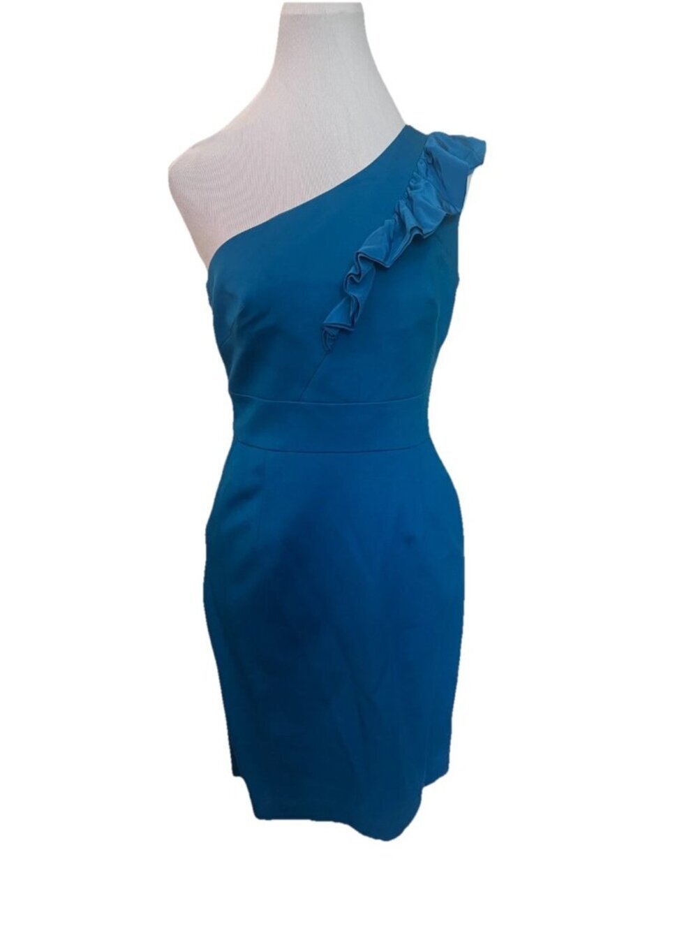 Trina Turk Cocktail Party One Shoulder Dress w/ pockets Blue - US 4